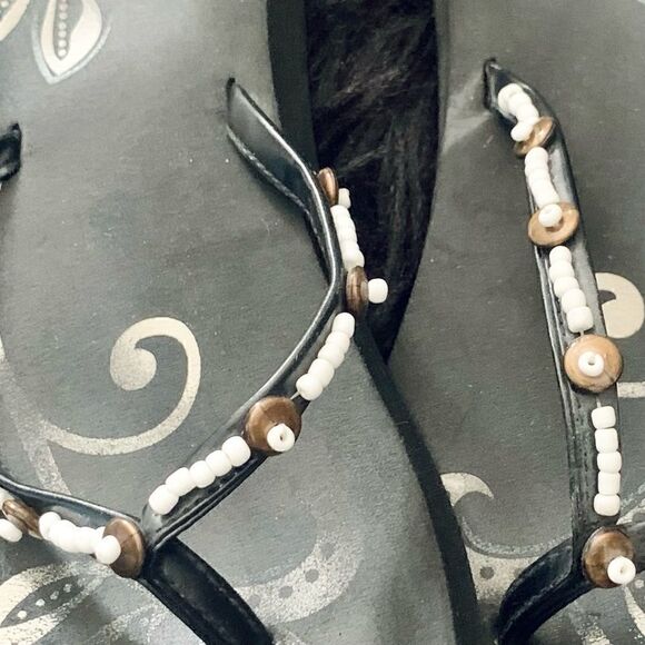 Unbranded Beaded Flip Flop Slip On Thongs Size 6.5 - Picture 5 of 6